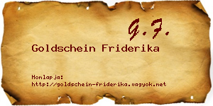 Goldschein Friderika névjegykártya